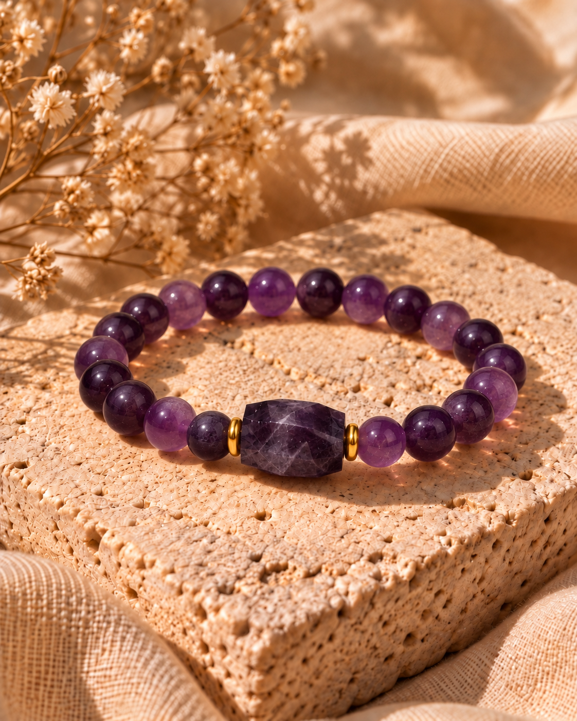 The Amethyst Dream natural Amethyst bracelet by Vonsten Sweden
